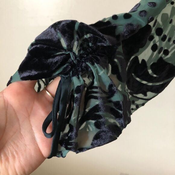 Free People Florence Flock Mini Dress Green Velvet Size XS NWOT - Picture 5 of 10
